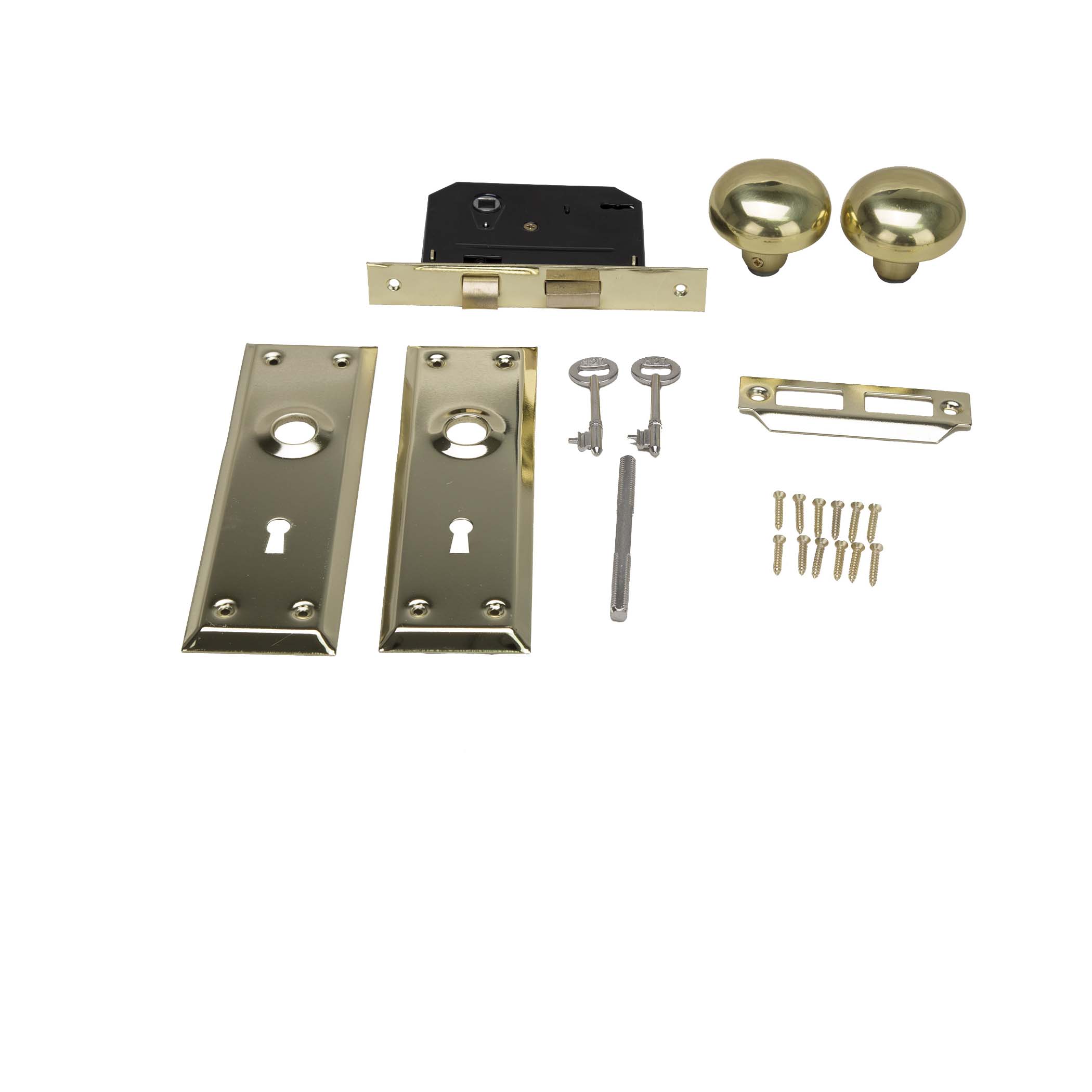 6870372-3L Mortise Interior Lockset, Polished Brass, Steel, KW1 Keyway, Brass