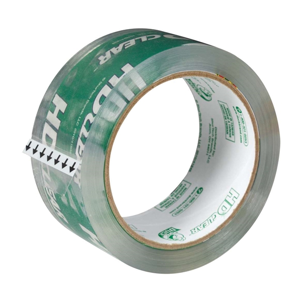 Duck HD Clear 297438 Series Packaging Tape, 54.6 yd L, Clear, 1.88 in W, 2.6 mil THK