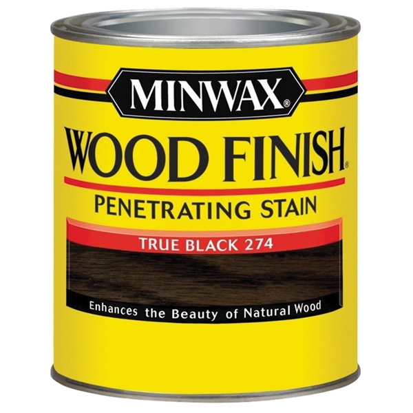 700514444 Wood Stain, True Black, Liquid, 1 qt, Can