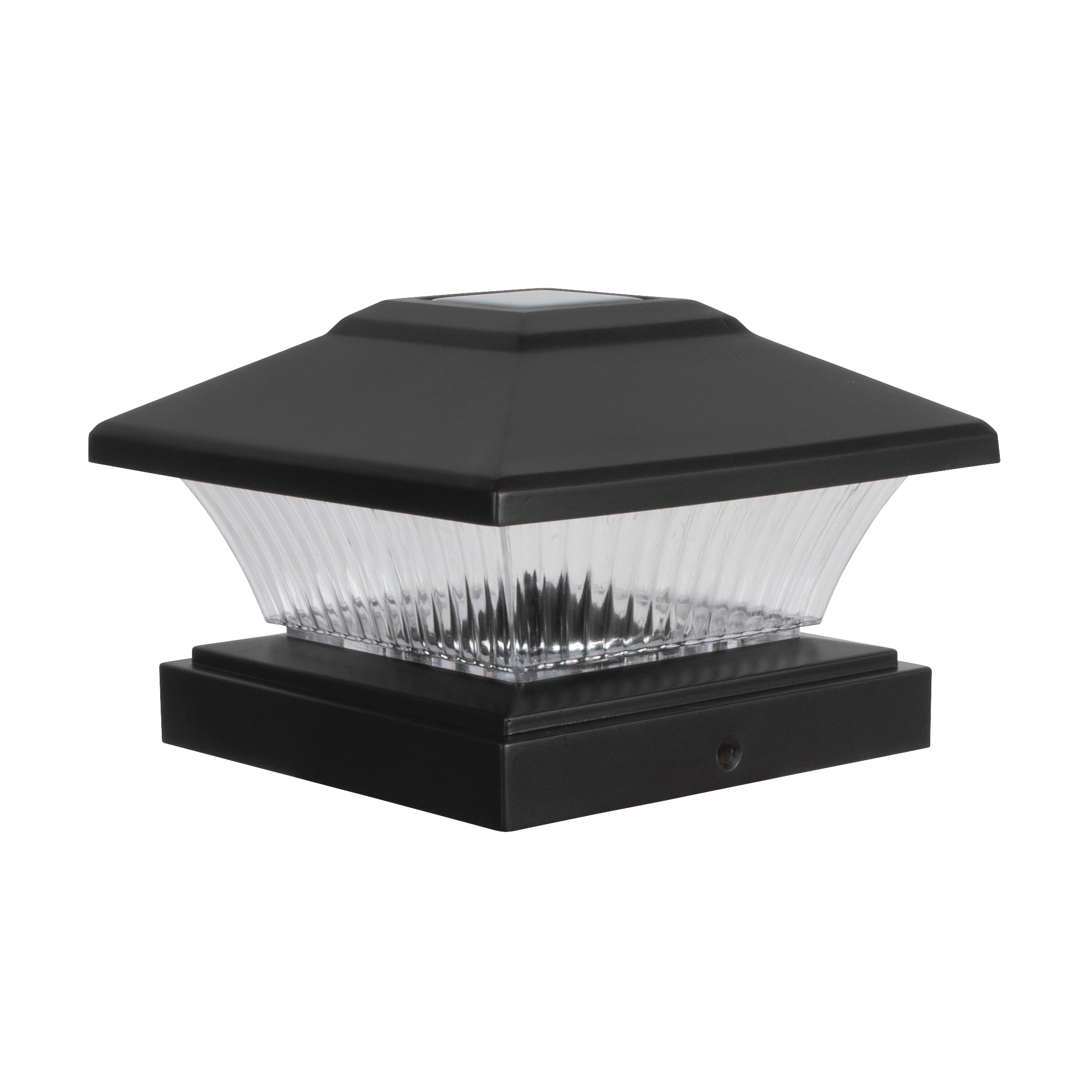 26085 Solar Fence Post Cap Lights, Plastic, Black, 4-Pack