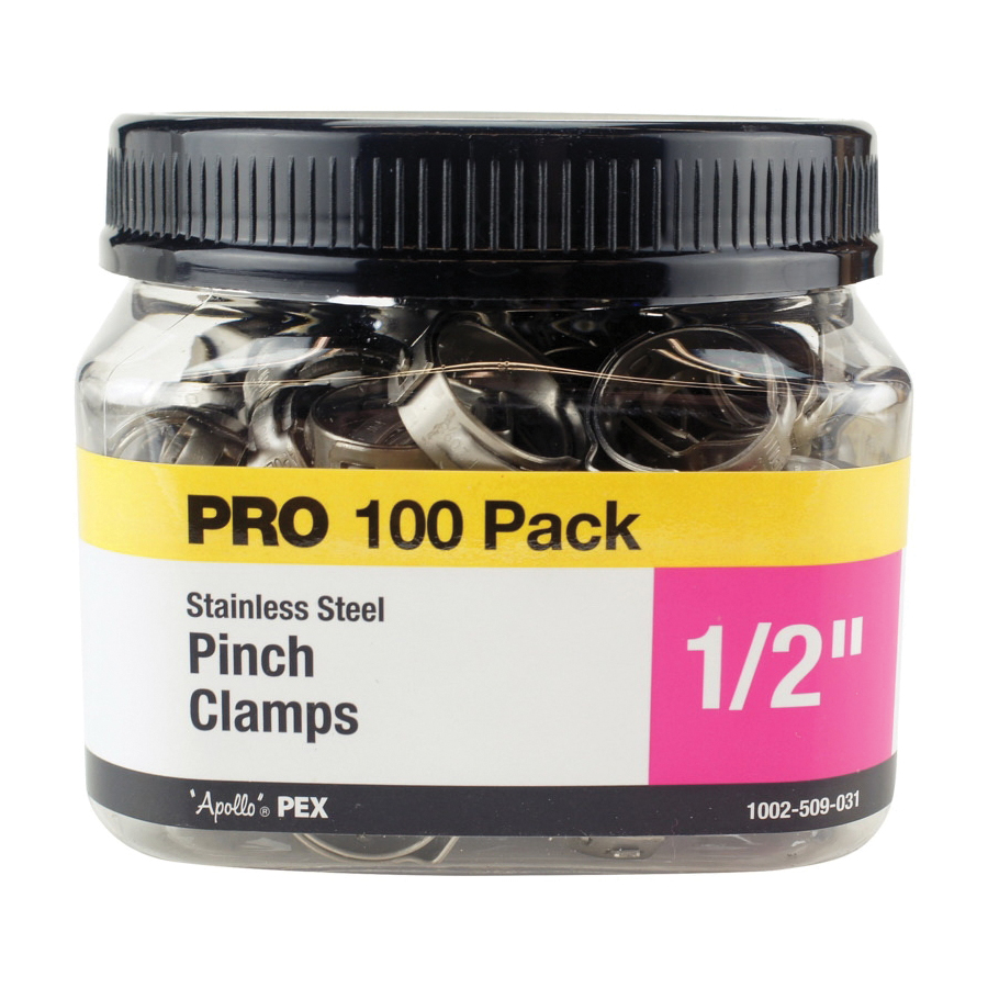 PXPC12100JR Pinch Clamp, 1/2 in, Stainless Steel