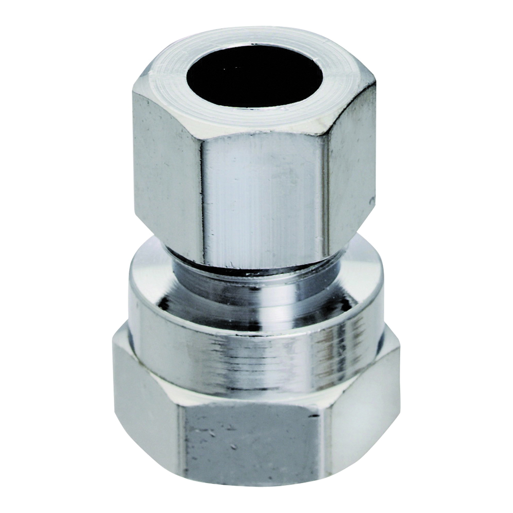 Plumb Pak PP71PCLF Straight Adapter, 3/8 in, FIP x Compression, Chrome