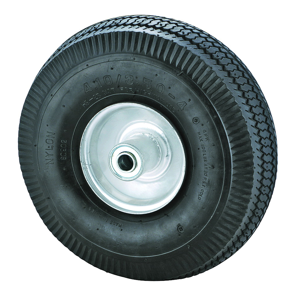 ProSource CW/GS-3339 Hand Truck Wheel, Tube, 10 x 3-1/2 in Tire, 1-1/2 in Dia Hub, Rubber - 1