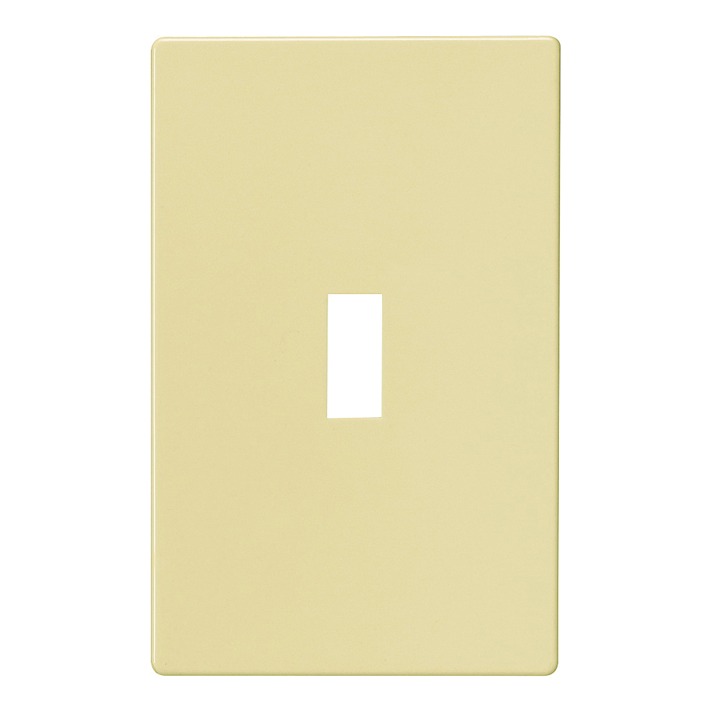 PJS1V Wallplate, 4-7/8 in L, 3.12 in W, 1 -Gang, Polycarbonate, Ivory, High-Gloss