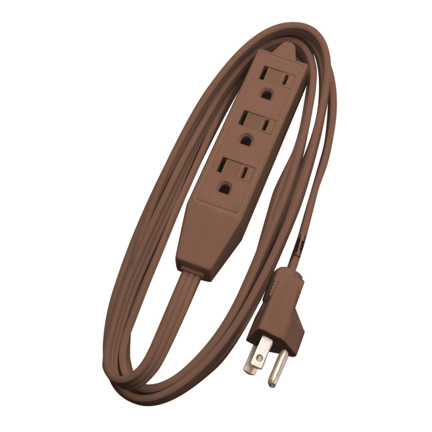 CCI 0608 Extension Cord, 16 AWG Cable, 8 ft L, 13 A, 125 V, Brown - 1