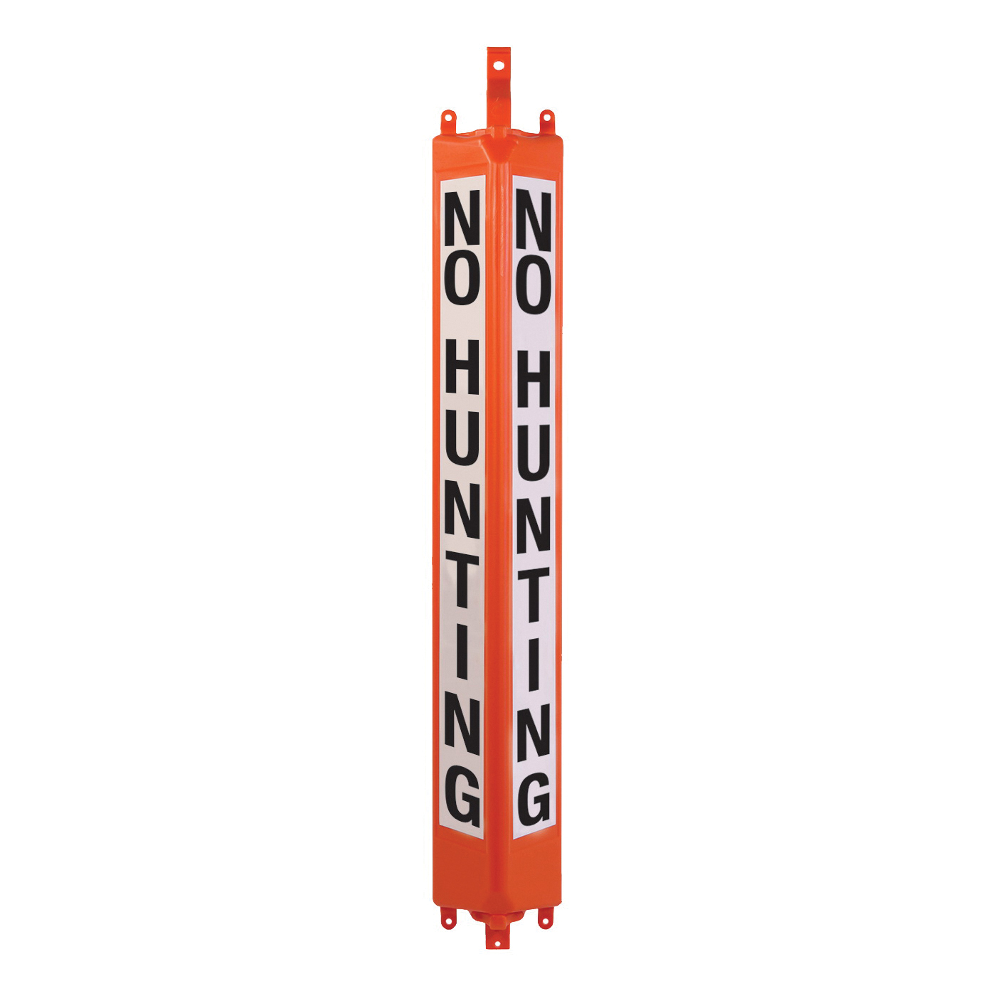 3DP-NH No-Hunting Sign, Plastic, Orange, For: Chain Link Fencing, Fence Posts and Trees