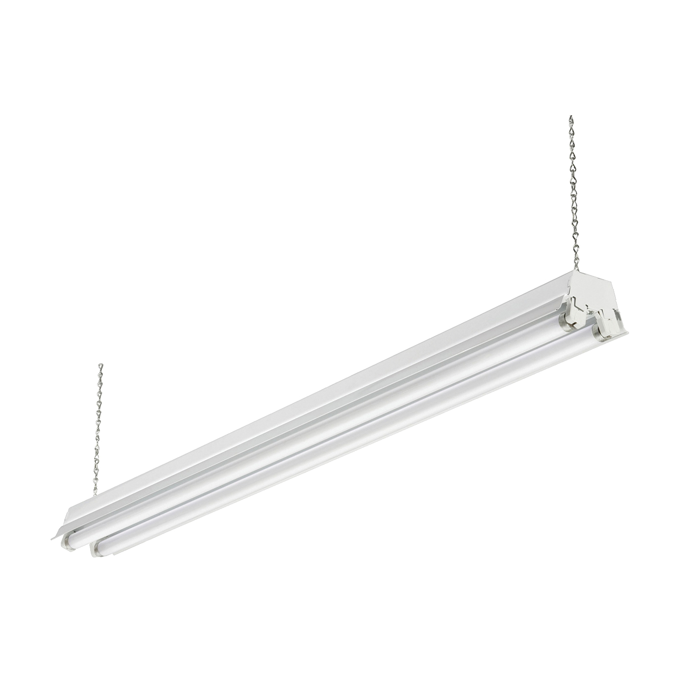 LITHONIA LIGHTING 1233CW232 Shop Light, 120 V, 2-Lamp, Fluorescent Lamp, Stainless Steel Fixture, White - 1