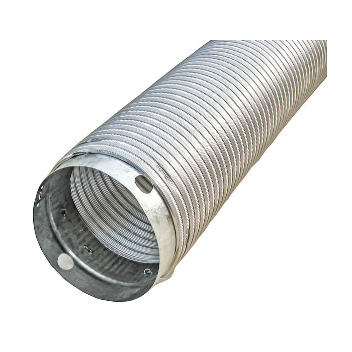 Builder's Best V750 Metalflex 110348 Air Duct with Universal Collar, 8 in, 8 ft L, Aluminum - 2