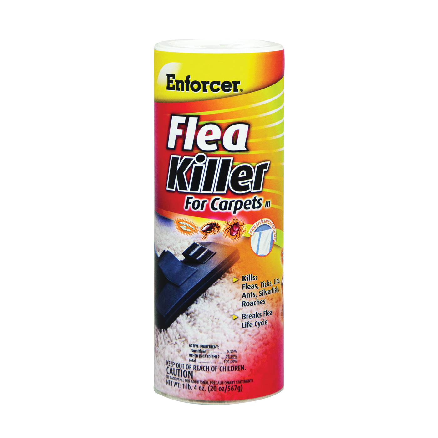 Enforcer EFKIR203 Flea Killer, Powder, 20 oz Can - 1