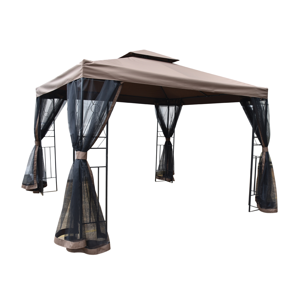 Gazebo with Netting, 118 in W Exterior, 118 in D Exterior, 105.51 in H Exterior, Square