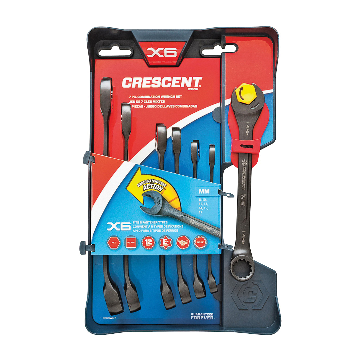 CX6RWM7 Wrench Set, 7-Piece, Specifications: Metric Measurement