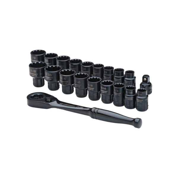 CX6PT20 Socket Set, Black, Specifications: 3/8 in Drive Size