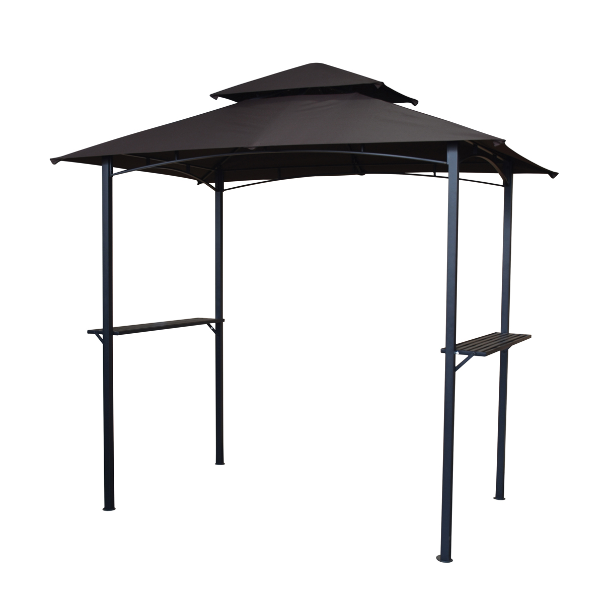 Windsor Grill Gazebo, 94.88 in W Exterior, 59.45 in D Exterior, 96.46 in H Exterior, Brown