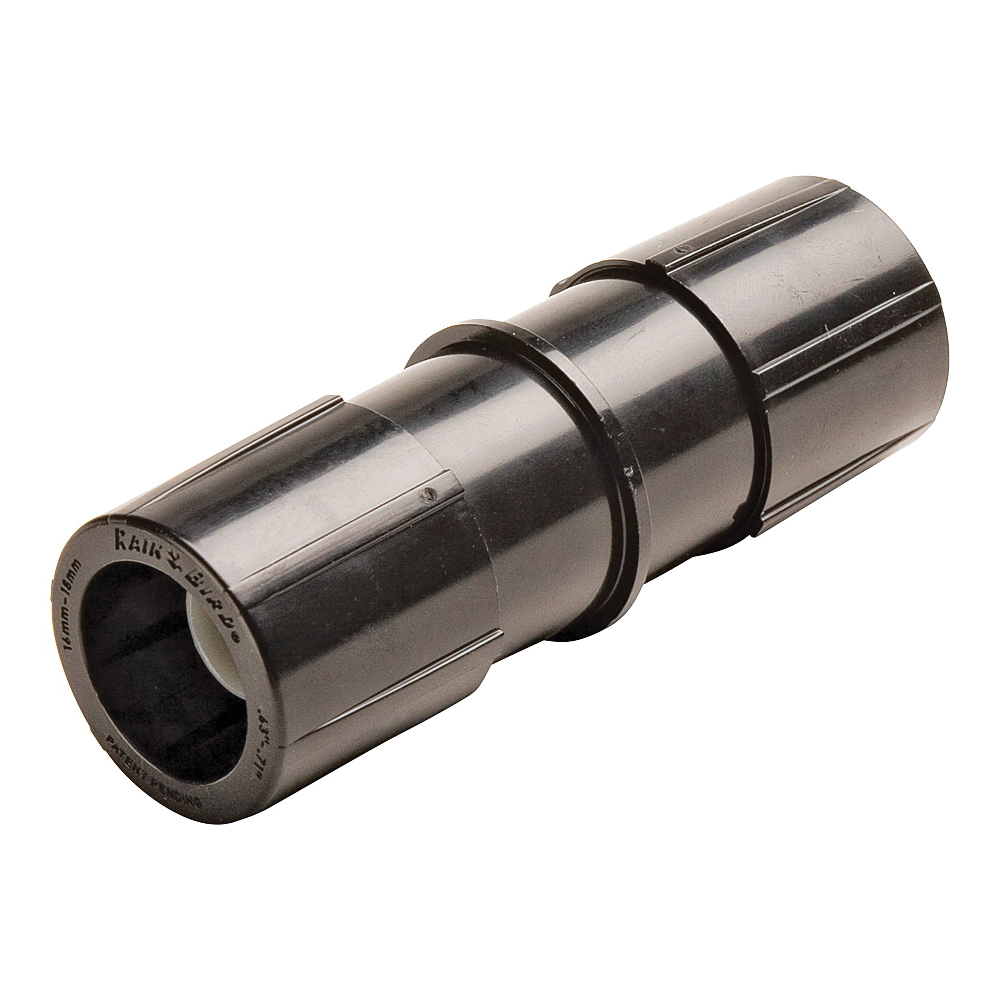 EFC25-1PK Tubing Coupling, 1/2 in Connection, Compression, Plastic, Black