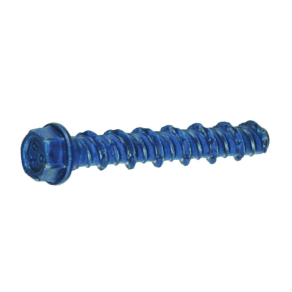 24192 Screw Anchor, 2 in L, Hex Drive, Steel, Metallic, 4 PK