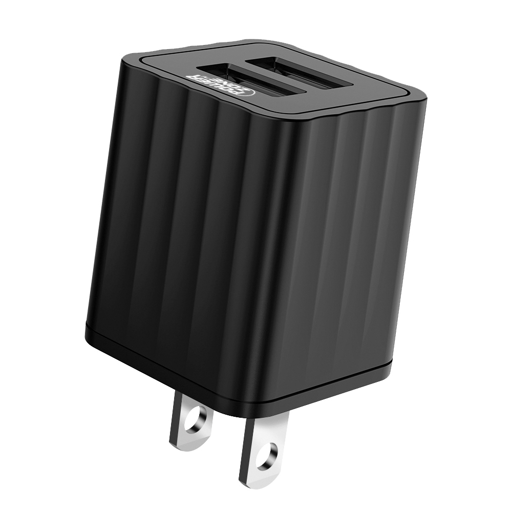 KL-50210A Dual USB Wall Charger, Black