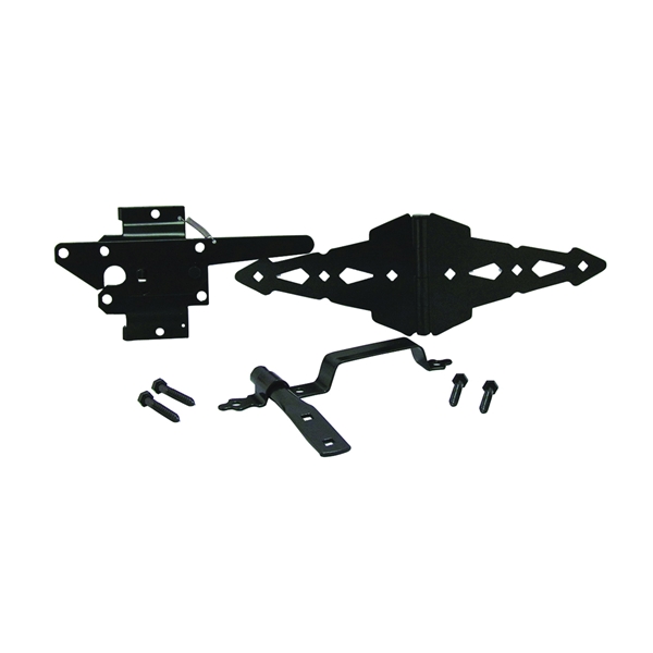 Maxima Series 410-P/BN Traditional Two-Hinge Walk Set, Black, For: Wooden Gates