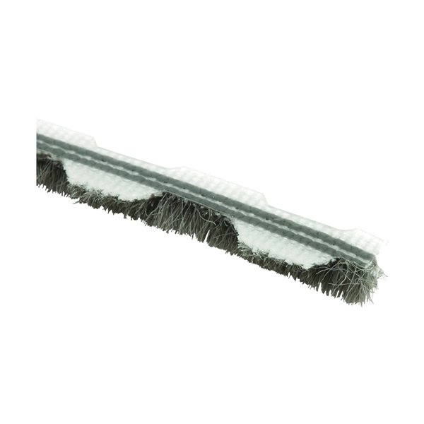 Prime-Line T 8658 Pile Weatherstrip, 3/16 in W, 18 ft L, Synthetic Fabric, Gray - 2
