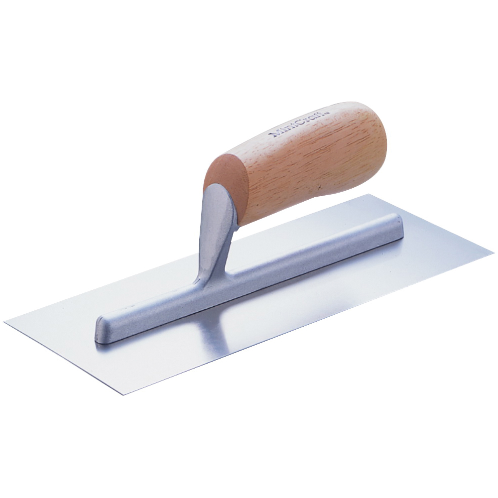 16216 Cement Trowel, 16 in L Blade, 4 in W Blade, Right Angle End, Ergonomic Handle, Wood Handle