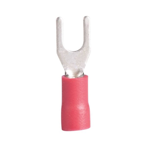 10-112 Spade Terminal, 600 V, 22 to 18 AWG Wire, #8 to 10 Stud, Vinyl Insulation, Red