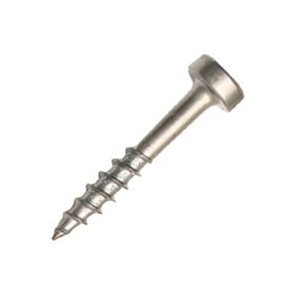SPS-F125-100 Pocket-Hole Screw, #6 Thread, 1-1/4 in L, Fine Thread, Pan Head, Square Drive, Steel, Zinc, 100 PK
