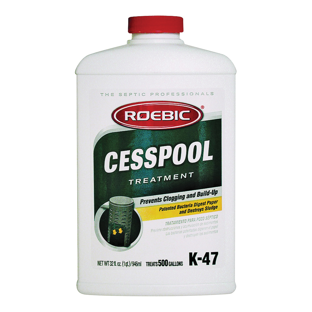 Roebic K-47 Cesspool Bacteria Treatment, Liquid, Straw, Earthy, 1 qt - 1