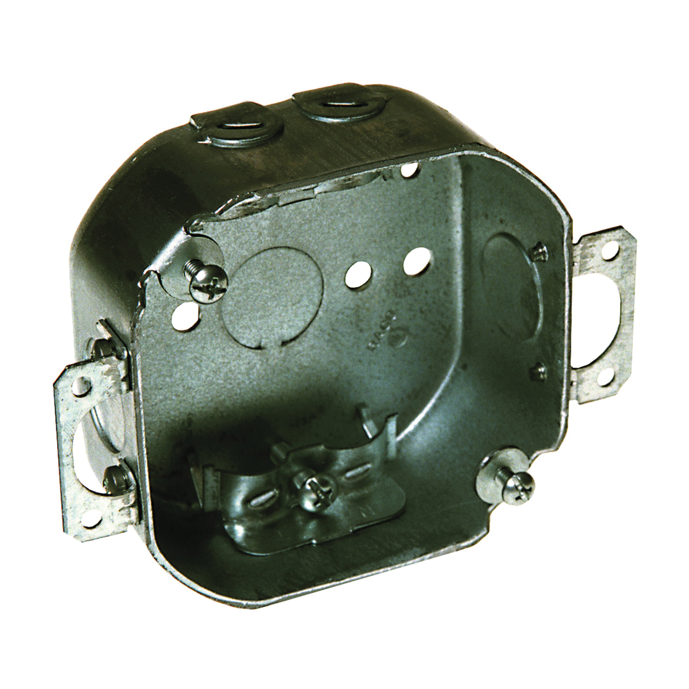 4RB-MC-E Electrical Box, 4 in OAW, 1-1/2 in OAD, 4 in OAH, 1 -Gang, 3 -Knockout, Steel Housing Material