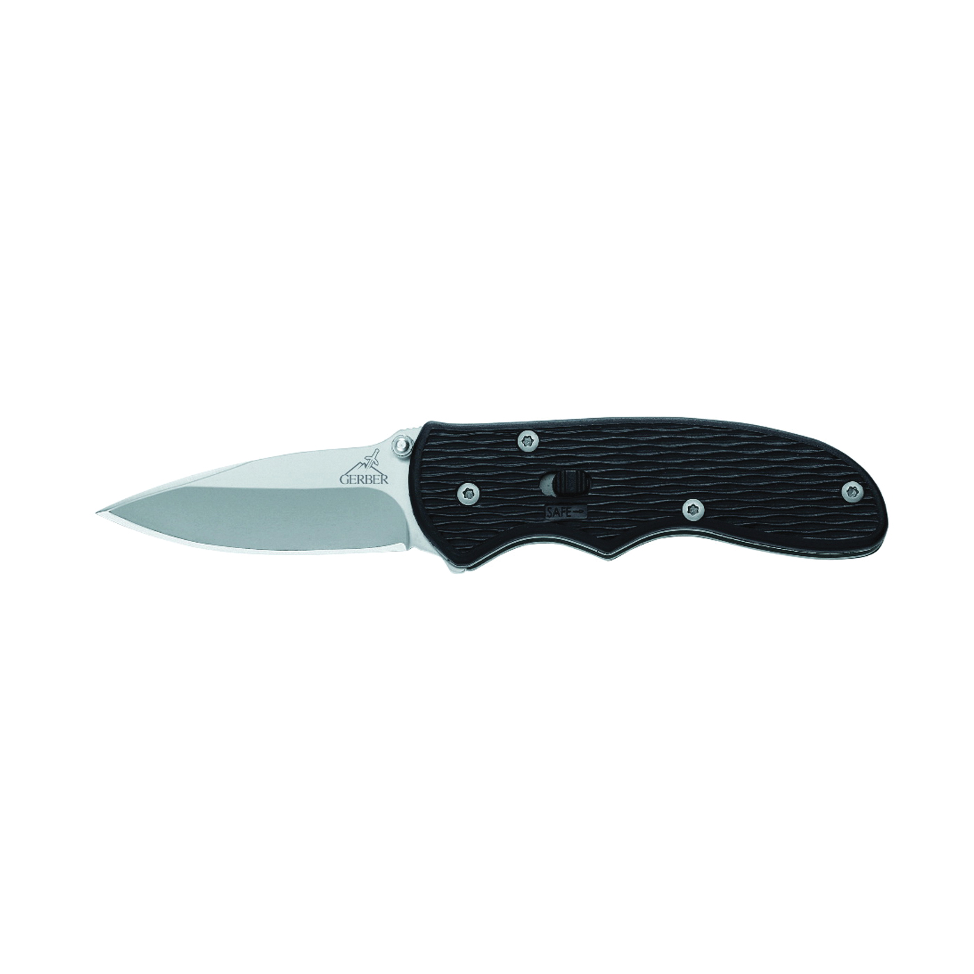 22-41526 Folding Knife, 2.1 in L Blade, HCS Blade, 1-Blade, Textured Handle, Black Handle