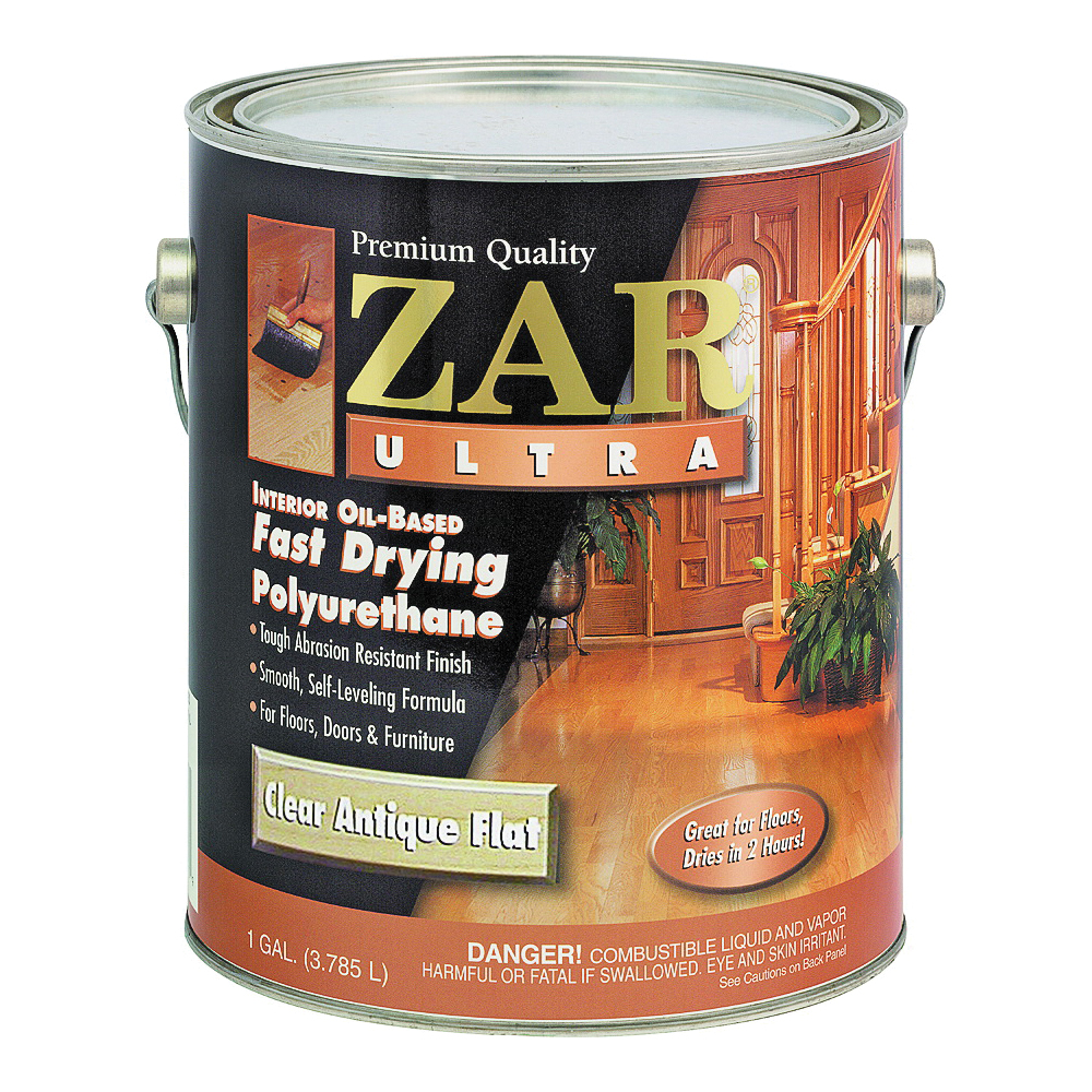 ZAR 33913 Polyurethane, Oil Base, Antique Flat, Liquid, 1 gal Can