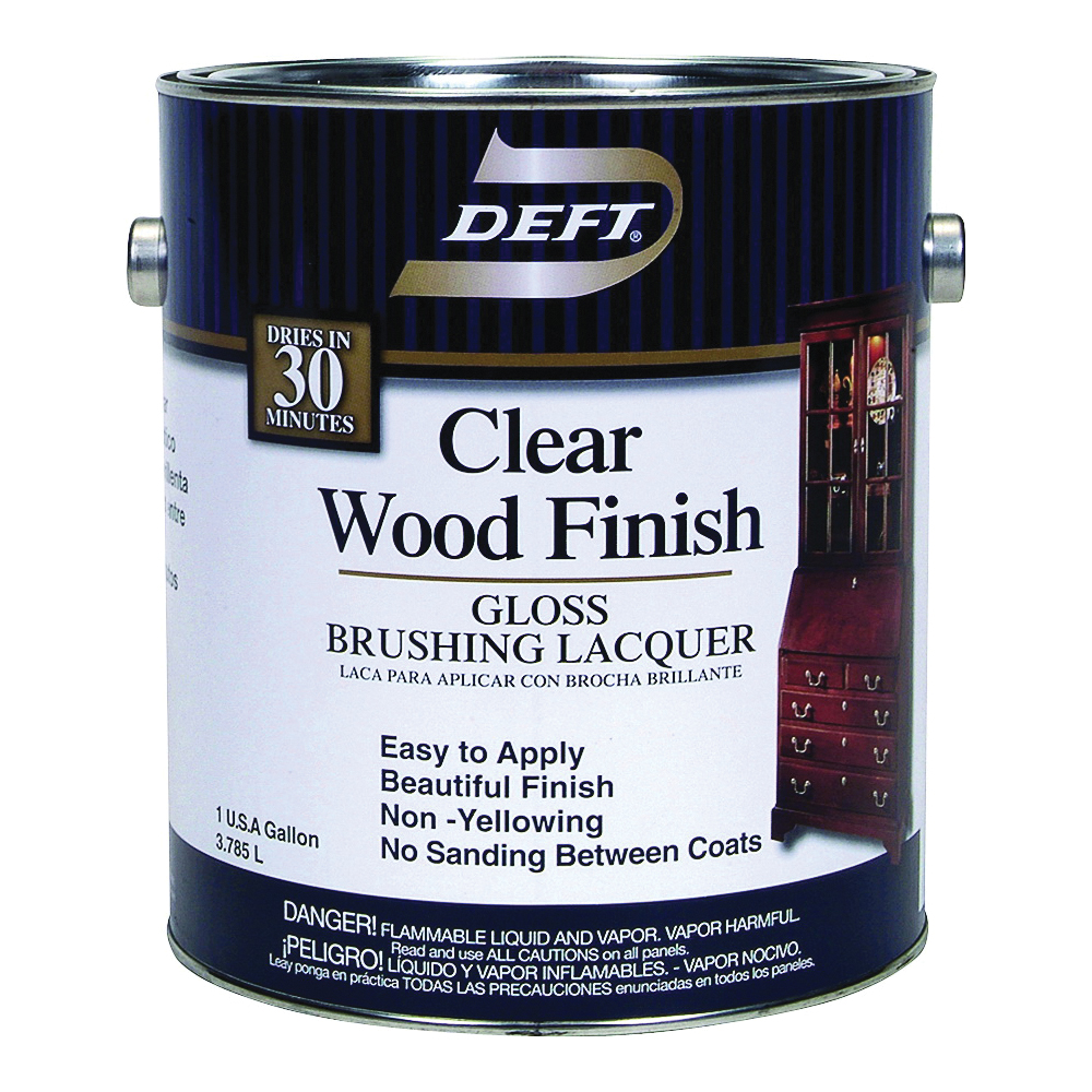 010-01 Brushing Lacquer, Gloss, Liquid, Clear, 1 gal, Can