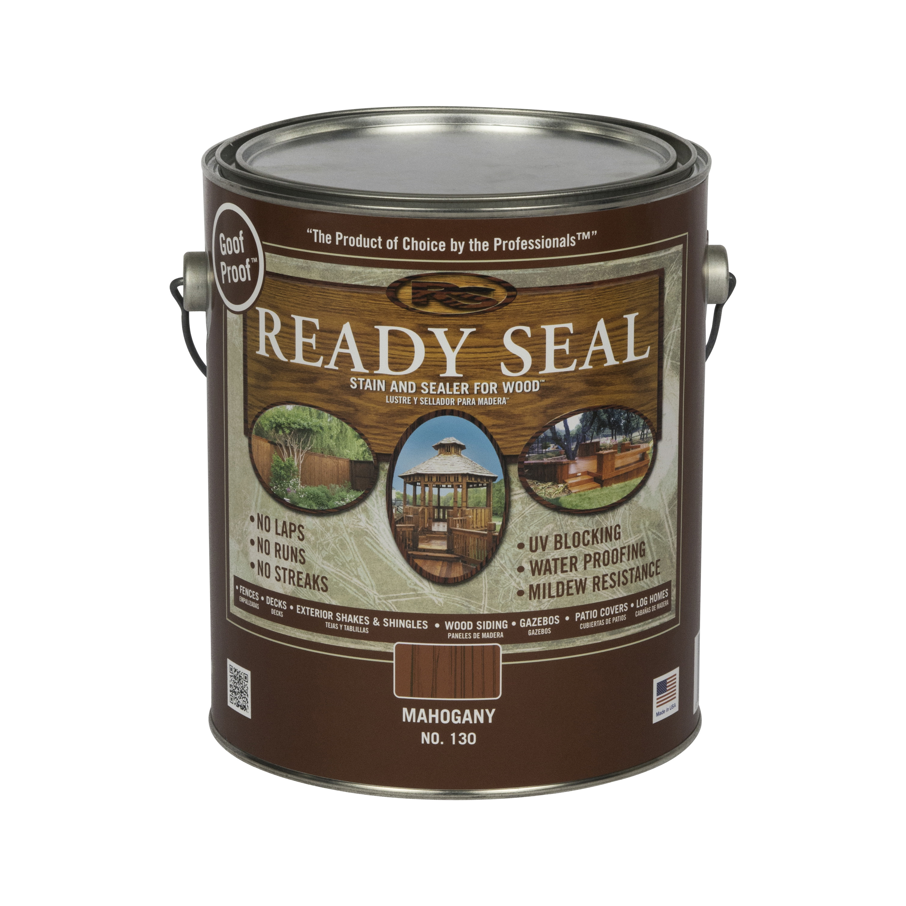 130 Stain and Sealer, Mahogany, 1 gal, Can