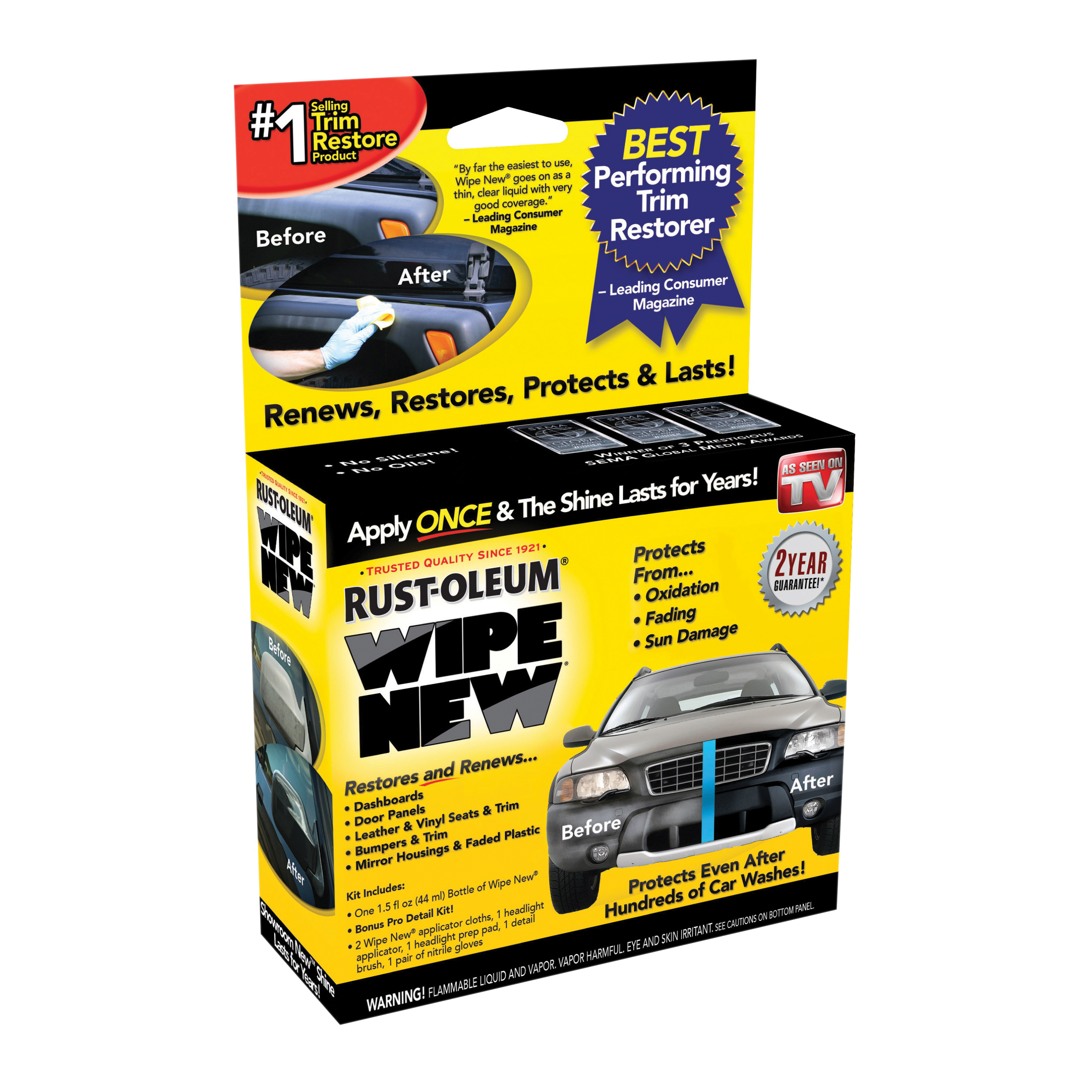 Interior Exterior Trim Recolor Restorer Wipe-On Applicator