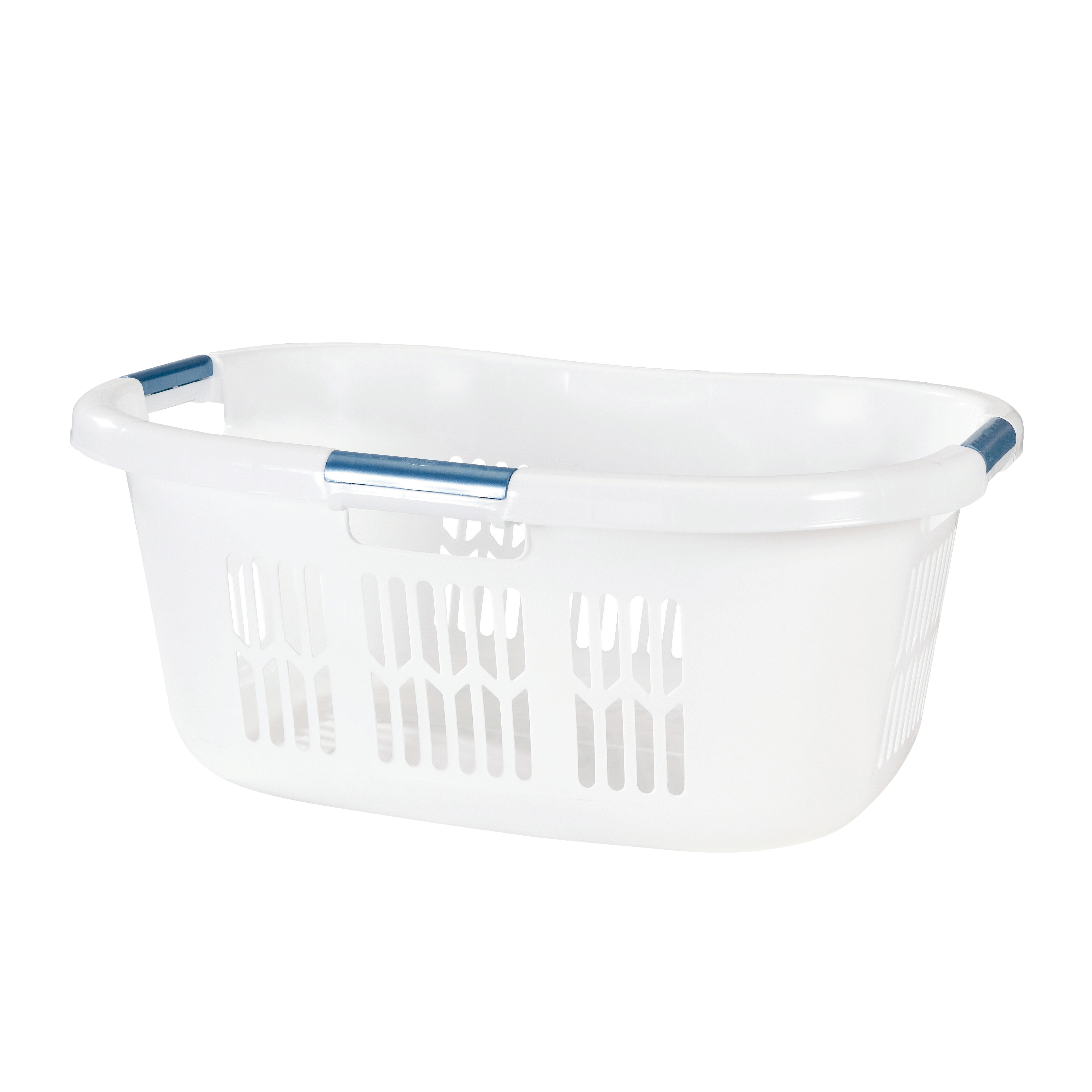 Rubbermaid Hip-Hugger FG299587WHTRB Large Basket, 2.1 bu Capacity, Plastic, White, 1-Compartment - 1