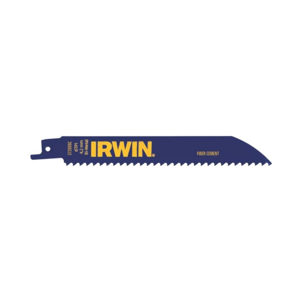Irwin 372606 Reciprocating Saw Blade, 6 in L, 6 TPI, Bi-Metal Cutting Edge