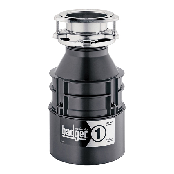 InSinkErator Badger 1 Series 76039H Garbage Disposal, 26 oz Grinding Chamber, 1/3 hp Motor, 120 V, Steel - 5