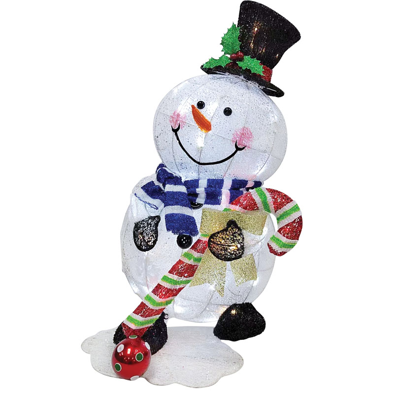 75-YD1038L Lighted Snowman, LED, Cool White/Warm White/Red, 32 in Tall