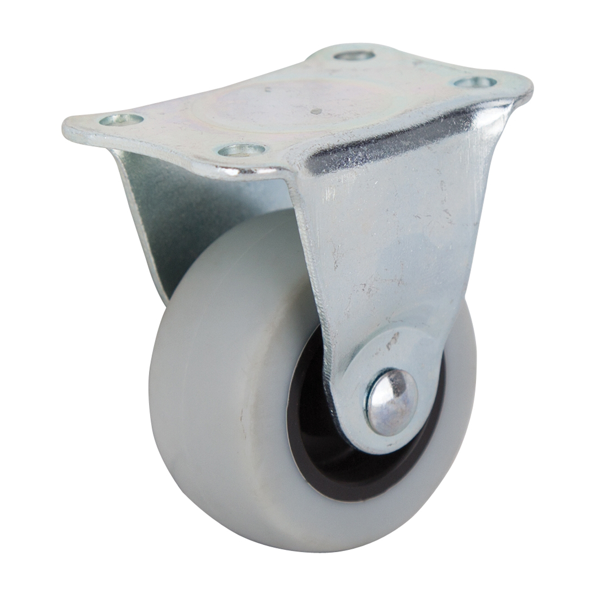 JC-N01-G Rigid Caster, 2 in Dia Wheel, 23 mm W Wheel, Thermoplastic Rubber Wheel, Gray, 105 lb