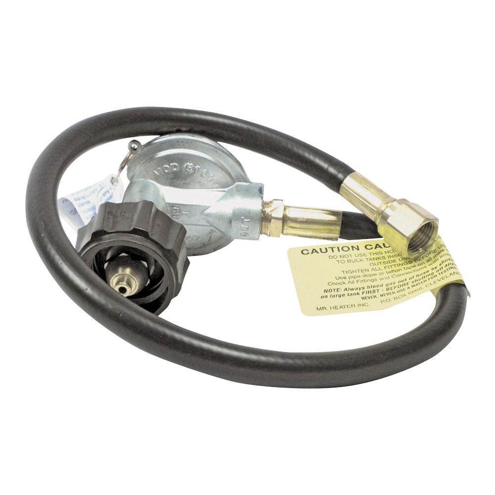 Mr. Heater F271161 Hose and Regulator Assembly, 3/8 in Connection, 22 in L Hose, Brass