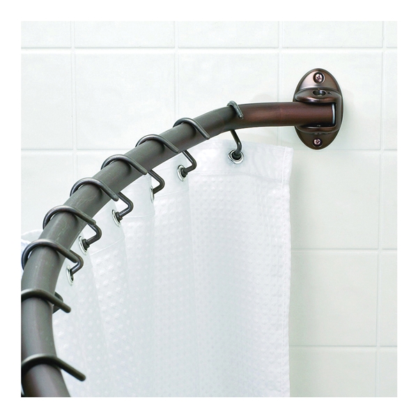 Zenna Home 35603HB04 Shower Rod, 60 to 72 in L Adjustable, 1 in Dia Rod, Aluminum, Heritage Bronze
