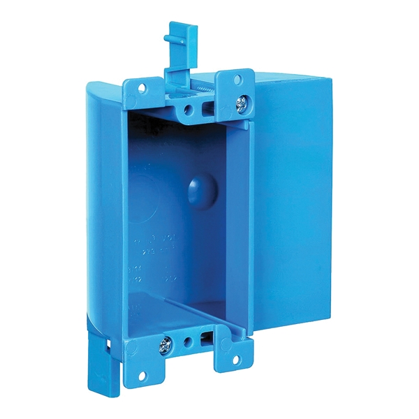 Carlon B117RSW Outlet Box, 1 -Gang, PVC, Blue, Clamp Mounting - 2