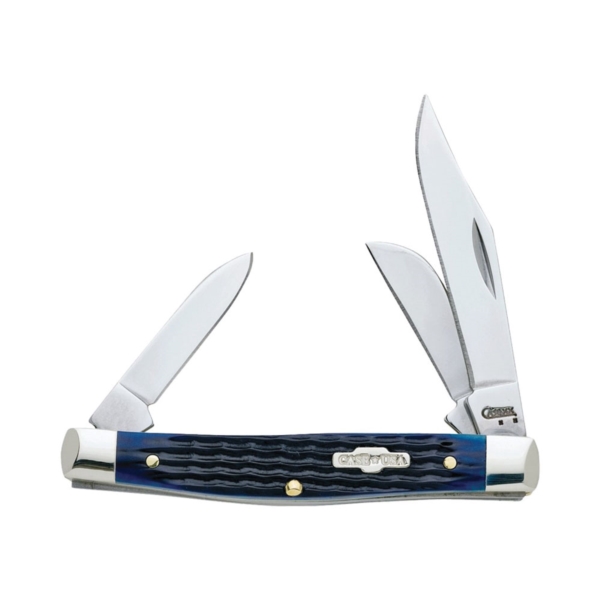 02806 Folding Pocket Knife, 2.42 in Clip, 1.58 in Sheep Foot, 1.57 in Pen L Blade, 3-Blade, Blue Handle