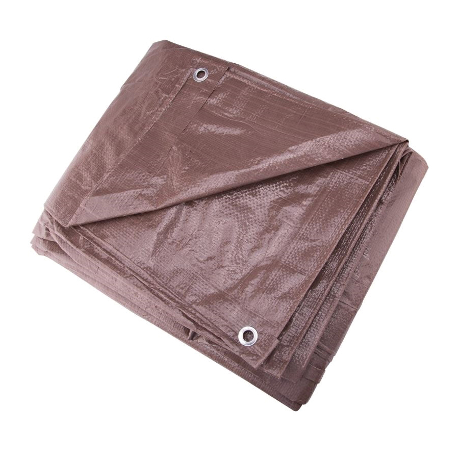 T1216BB90-BRN Tarpaulin, 16 ft L, 12 ft W, 5 mil Thick, Polyethylene, Brown