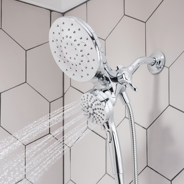 Moen 26009 Hand Shower and Rain Shower Combo, 1/2 in Connection, IPS, 2.5 gpm, 6-Spray Function, Chrome - 2