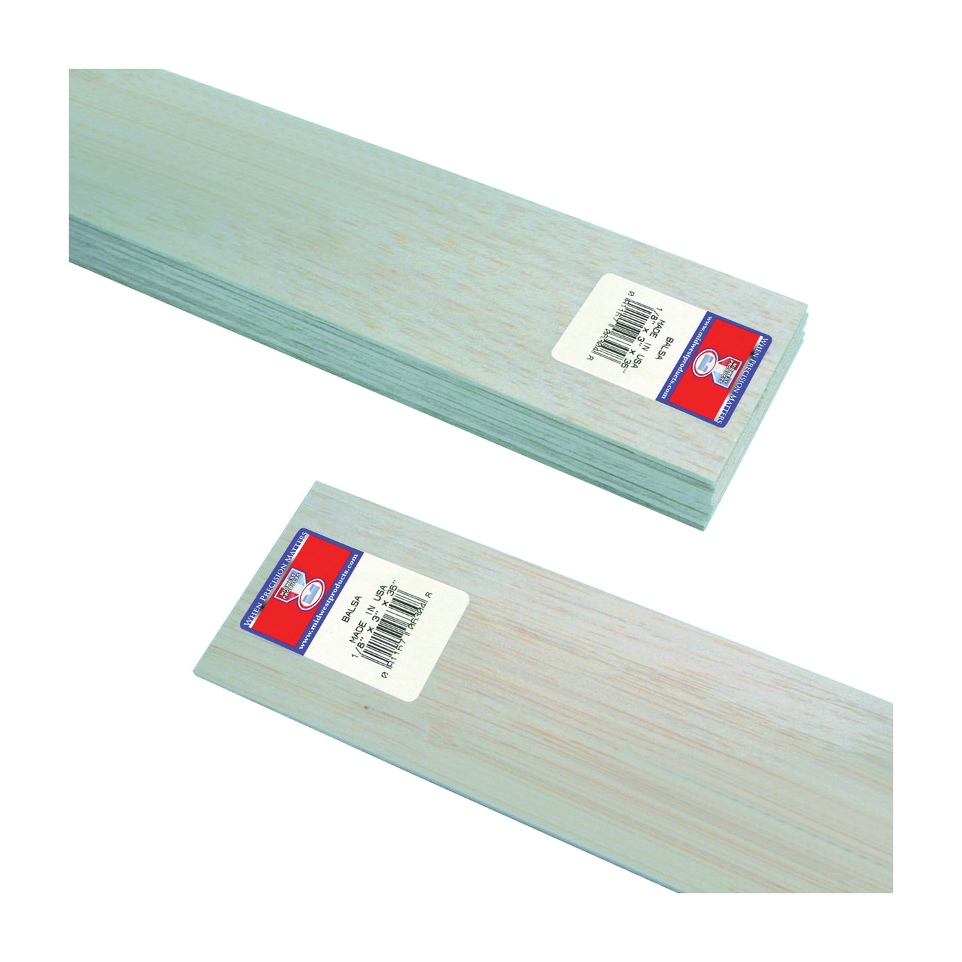Midwest Products 6304W Balsawood, 1/8 in H, 36 in L, 3 in W, Wood