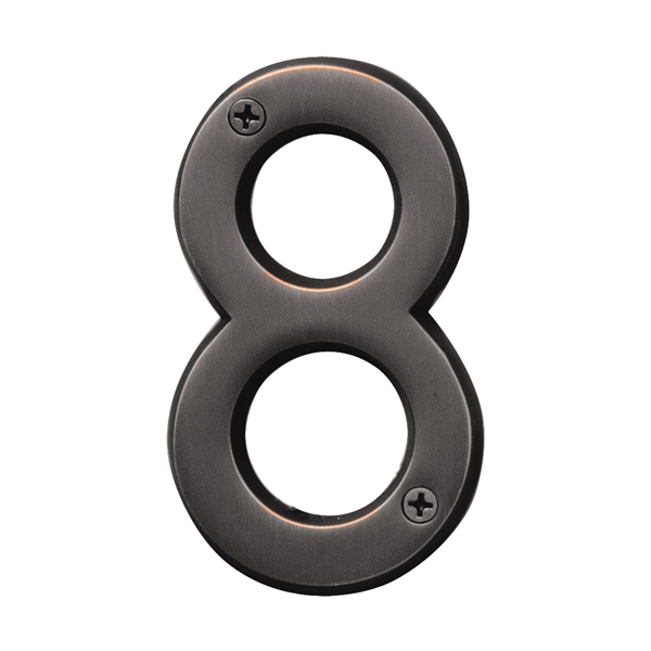 Prestige Series BR-42OWB/8 House Number, Character: 8, 4 in H Character, Bronze Character, Brass