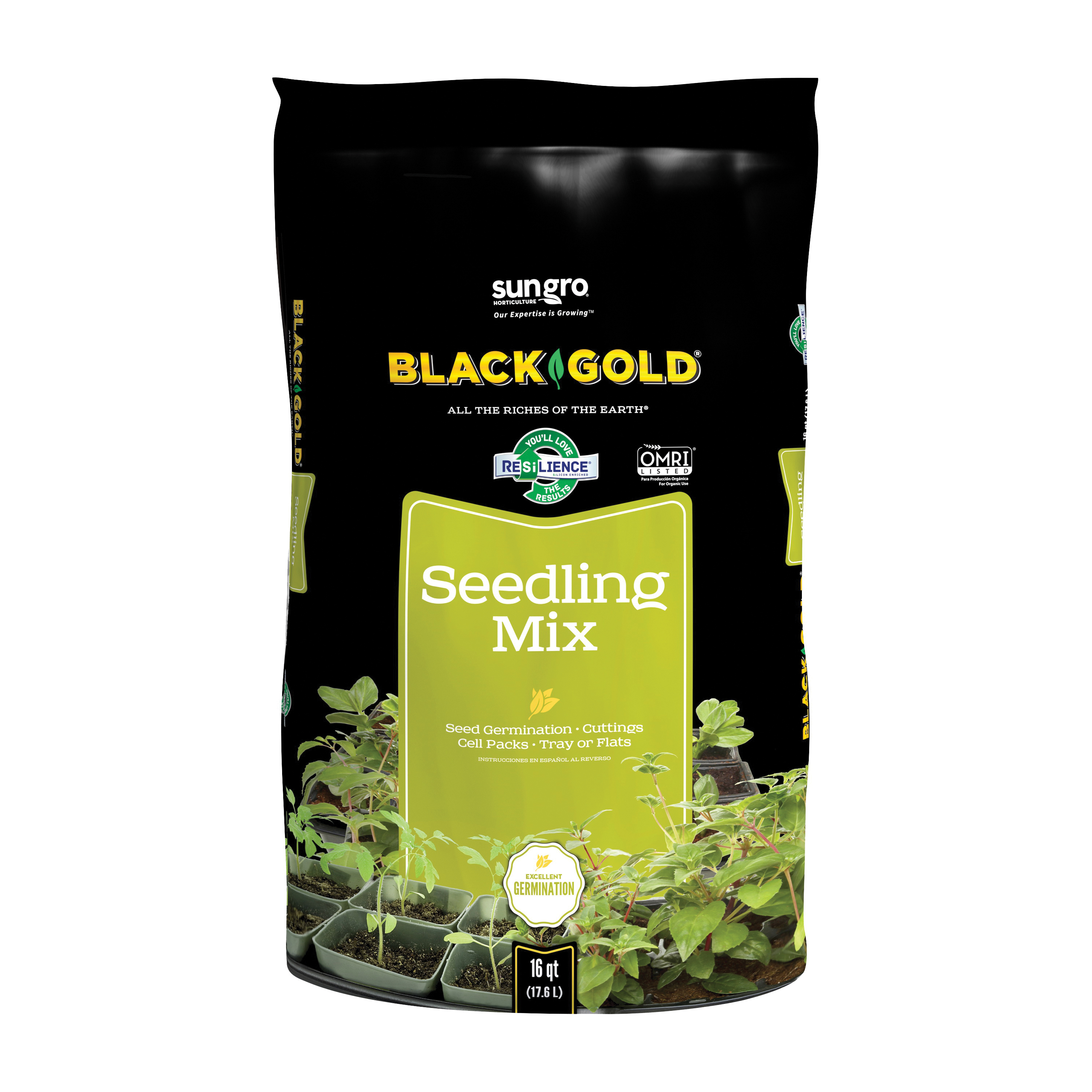 sun gro BLACK GOLD 1411002 16 QT P Seedling Mix, 16 qt Bag - 1
