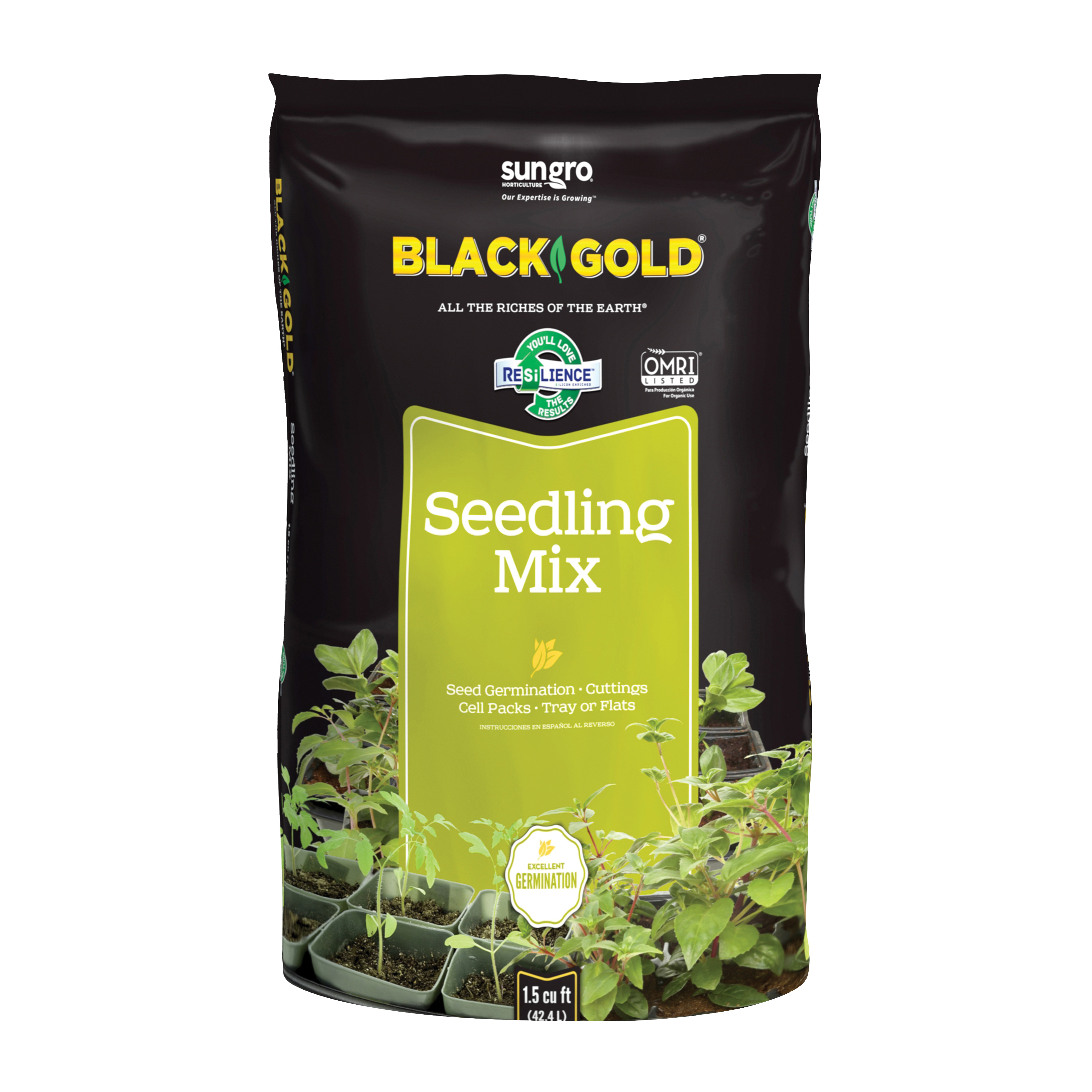 sun gro BLACK GOLD 1411002.CFL001.5P Seedling Mix, 1-1/2 cu-ft Bag - 1