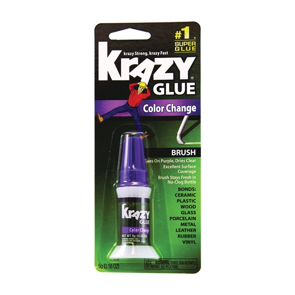 Color-Change KG98848R Brush-On Glue, Liquid, Irritating, Purple, 5 g Tube