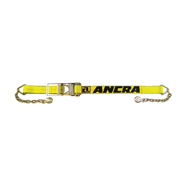 500 Series 48987-24 Strap, 3 in W, 27 ft L, Polyester, Yellow, 5400 lb Working Load, Chain Anchor End