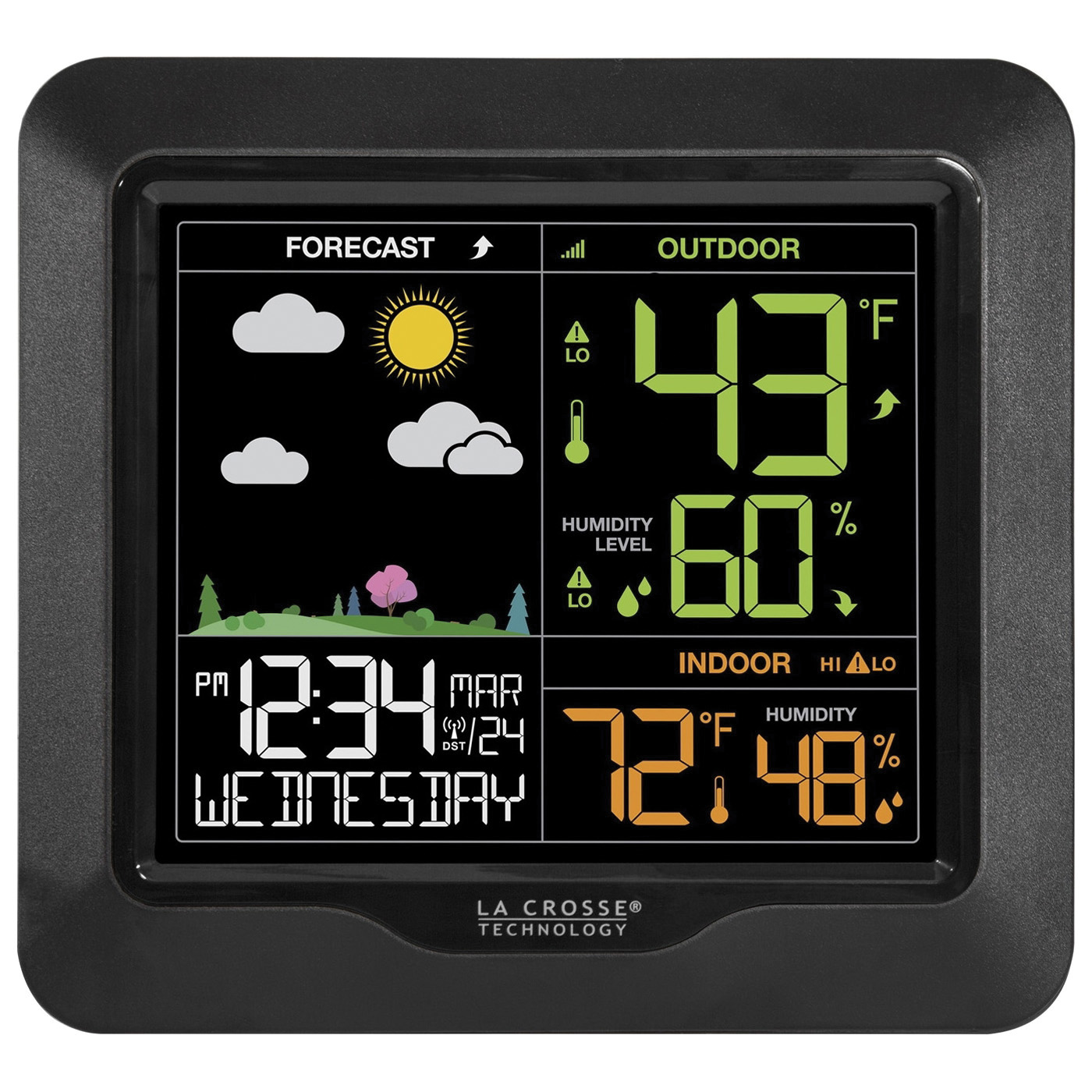 La Crosse S85814 Color Forecast Station, -40 to 140 deg F, 19 to 97 % Humidity Range, Digital Display - 2